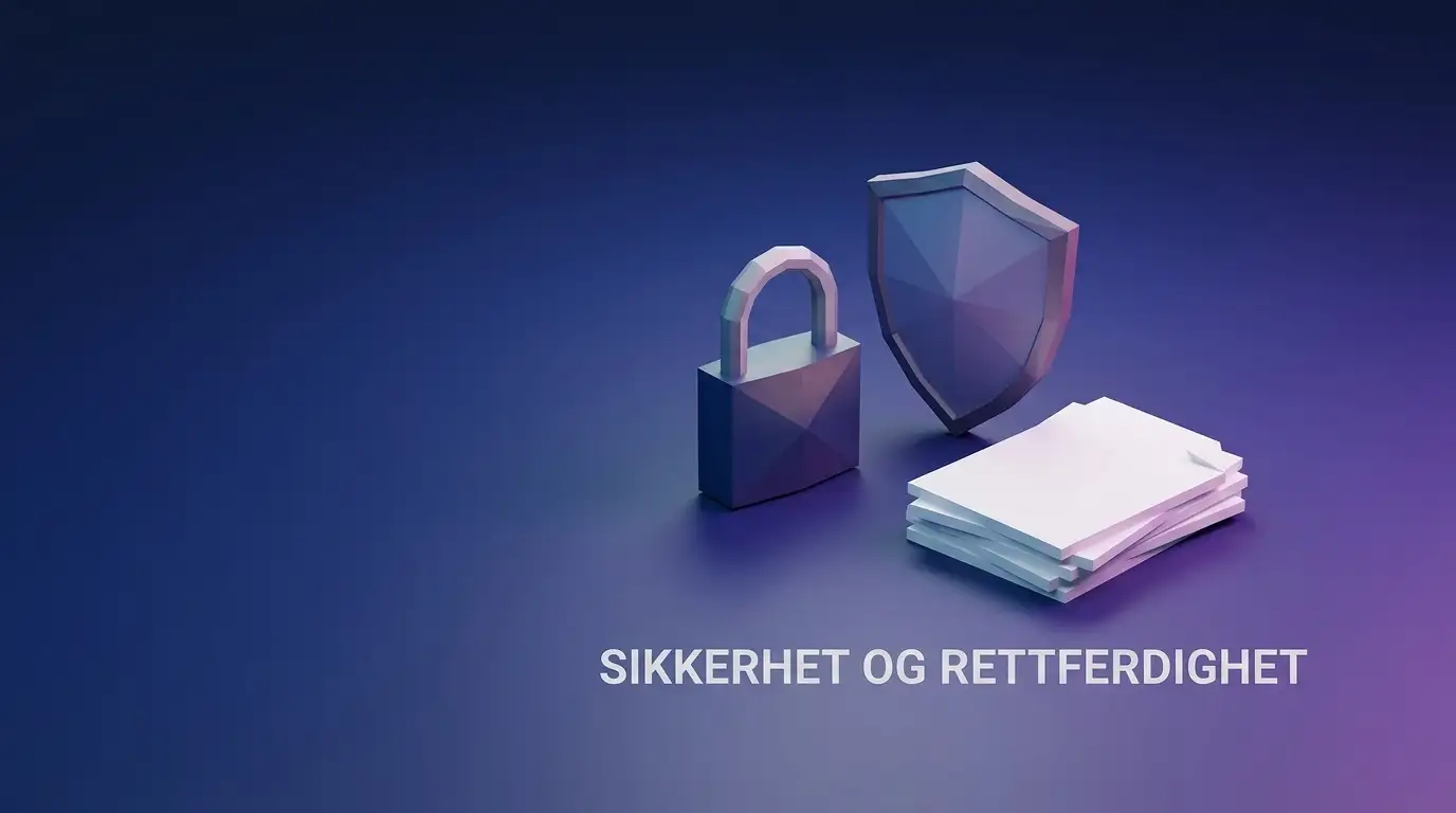 Lås, skjold og dokumenter som symboliserer sikkerhet og spilleregler