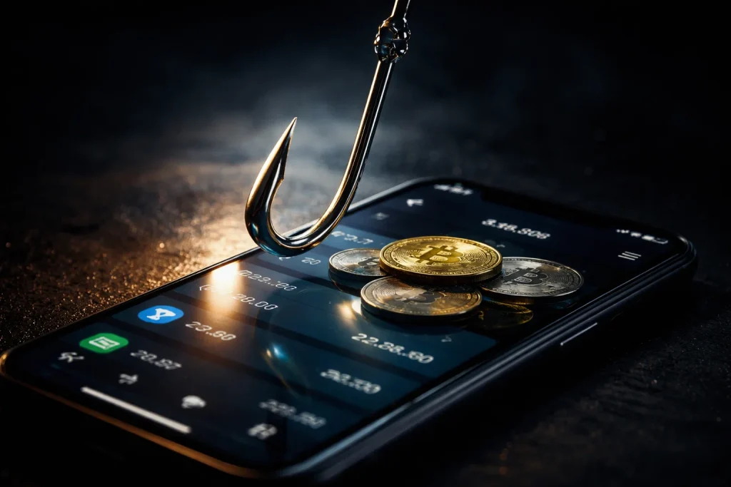 Svindelforsøk i krypto-betting – phishing-krok over kryptolommebok