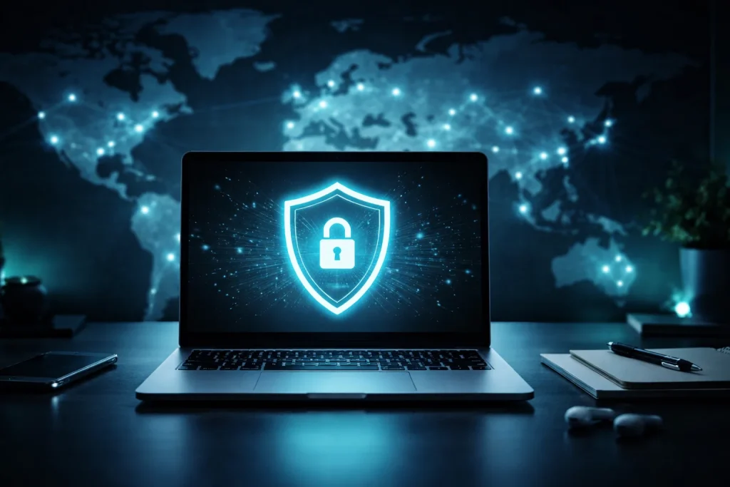 VPN og krypto-betting – VPN-skjold foran verdenskart